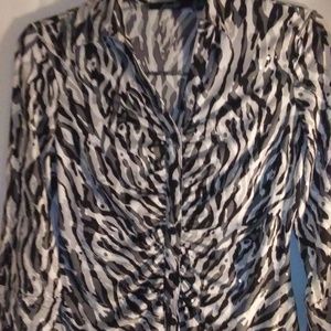 Essentials by Milano Zebra Button Sequined Size M